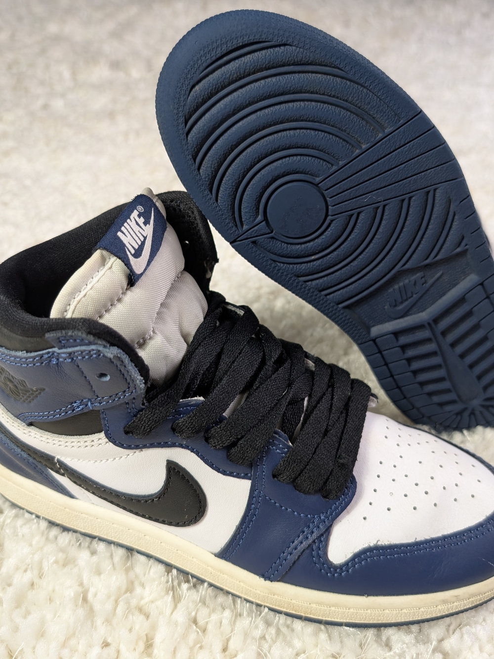 Kids Nike Air Jordan 1 High Blue White Black